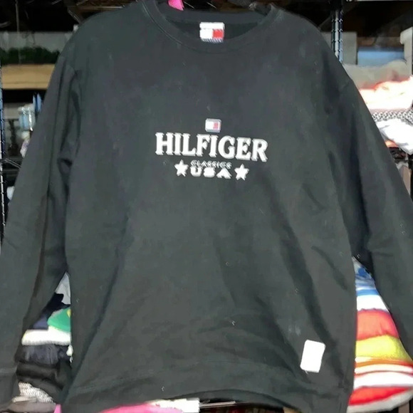 HILFIGER classics crewneck sweatshirt black - Picture 1 of 5